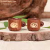 Sándalo Natural Cubo de Azúcar Taza de Gato Accesorios DIY Cadena para Teléfono Colgante Encanto para Bolso Talla en Madera Pequeños Accesorios