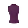 Camiseta sin mangas de estilo básico para chica picante, corte ajustado, cuello semi-alto, con una vibra pura y sexy, adecuada para usar en capas o sola, camiseta base ajustada