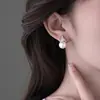 Elegantes Brincos de Coroa com Zircônia e Pérola Microcravejados, Brincos Retro de Luxo Leve de Alta Qualidade, Brincos Versáteis e Modernos no Estilo Lady