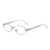 Gafas de sol estilo retro Old Money del mismo estilo que Wang Hedi para hombre y mujer, Montura metálica ovalada personalizada, Gafas de sol de alta gama al por mayor