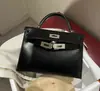 Bolsa Kelly de Couro Liso de Primeira Camada, Segunda Geração, Tecido, Alça de Ombro, Transversal, Formato de Caixa, Bolsa Feminina, Estilo Vintage