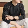 Sudadera de Manga Larga 7A Antibacteriana de Color Contrastante Línea Hasselblad para Hombre, Nueva Colección Otoño 2026 Cuello Redondo Casual Camiseta Básica para Hombre