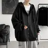 Moda 2023 Primavera e Outono Marca ins Suéter Simples com Capuz Moda Masculina de Casal Cardigã Fashionable Jaqueta Casual Coreana