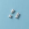Hebilla de plata S925 para collar de perlas, hebilla de conexión de hilo, patrón de botón, botón de tornillo, accesorios hechos a mano para bricolaje S0041