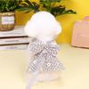 Fivela de Tração para Animal de Estimação Roupas Pet Gato Cachorro Vestido de Princesa Roupa Pet Primavera e Verão Novo 22 Xadrez de Crisântemo
