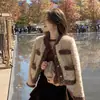 Casaco de Lã de Cordeiro para Mulheres 2026 Outono e Inverno Novo Estilo Curto Casaco de Pelo Estilo Chanel Retrô Solto Acolchoado Plush Top