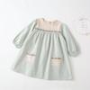 Ropa para niños de Corea del Sur Primavera y Otoño Nuevo estilo occidental a cuadros de colores combinados estilo francés Vestido estilo coreano fresco Vestido estilo Mori