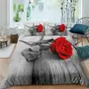Amazon transfronterizo tres piezas flor de amor impresión digital 3D ropa de cama comercio exterior Fábrica de Textiles para el Hogar al por mayor