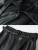 Saia de couro estilo retrô com botões decorativos, nova coleção outono 2026 feminina, cintura alta, corte justo, que abraça o corpo e design de comprimento médio