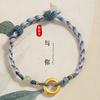 Hebilla Ping An Original Jade Hetian Cuerda de Mano Hombres y Mujeres Nuevo Estilo Chino Moda Nacional Pulsera Tejida Estilo Ins