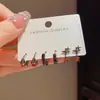 Estilo Dulce Fresco Personalizado Negro Geométrico Estrella Seis Piezas Juego de Pendientes Temperamento Moderno Simple Único Diseño Pendiente Venta al por Mayor
