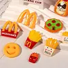Batatas Fritas Imitação Bolo de Batata Sorridente Acessórios para Brincar de Comida DIY Acessórios de Resina Acessórios Grampo de Cabelo diy Acessórios de Cola de Creme
