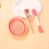 Tazón Plegable de Silicona para Fregar Limpiador de Brochas de Maquillaje Palo para Mascarilla Facial Herramienta de Belleza