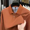 Camisa Polo de Algodón Puro con Cuello y Mangas Largas para Hombre de Primavera y Otoño Tops Casuales para Hombre Camiseta de Color Puro Piqué 100% Algodón para Hombre