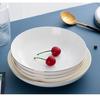 Cerámica Tianshun Vajilla para el Hogar al por Mayor Arroz Sopa Borde Dorado Porcelana Blanca Juego de Vajilla Apto para Microondas