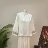[Li] Nueva camisa base de cuello redondo con lentejuelas y estampado de calabaza jacquard estilo chino, nueva colección otoño 2026, simple y versátil