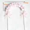 Arco para Bolas de Pelo Decoración de Pastel de Cumpleaños Adornos Guirnalda de Conejitos Accesorios de Pompones ins Inserto de Bandera Arcoíris