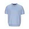 Camiseta de punto de lino de manga corta para hombre, estilo retro japonés, estilo "Old Money", transpirable, casual, de verano, con textura jacquard, media manga