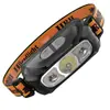 Farol de Indução Carregamento USB Led Autodefesa Montado na Cabeça Luz Forte Pesca Noturna Farol Pequeno Farol Inteligente para Exterior