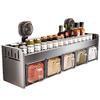 Estante de Almacenamiento de Condimentos Ventosa Montado en la Pared Tarro de Especias Cocina Caja de Especias Multifuncional Juego de Combinación para el Hogar