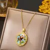 Colar Pintura a Óleo Jardim de Monet Colar de Flor Colar Retro Francês Nicho Moda Não Desbota Joias de Alto Padrão Mais Vendidas