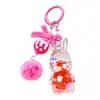 Mini Conejo Arena Líquida Llavero Dibujo Animado Muñeca Acrílica Colgante Lindo Arena Líquida Llavero Mochila Pequeño Regalo