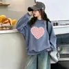 Moletom Infantil de Outono para Meninas 2026 Novo Estilo Primavera e Outono Roupas Estampa Coração de Menina Top Infantil Em Estoque Tendência