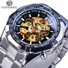 Servicio de Dropshipping para Reloj Mecánico Manual Luminoso Esqueleto Clásico Casual de Moda para Hombre Acero