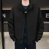 Chaqueta de Hombre Laisibote para Primavera y Otoño con Cuello Alto, Corte Holgado, Color Sólido, Chaqueta Casual Simple con Cremallera para Viajes de Negocios al por Mayor