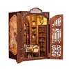 CuteBee DIY artesanal coruja livraria eventos passados cabana de livraria casa pequena montável paisagem miniatura suporte para livros