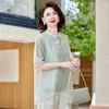 Conjunto de Verano para Mamá de Mediana Edad, Blusa de Manga Media, Ropa para Mujeres de Mediana Edad y Mayores, Elegante Estilo Abuela 2026 Nuevo Top Camiseta Holgada