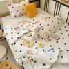 Sábana Ajustada de Dibujos Animados Fresca y Sencilla para Niños para Dormir Desnudos, Colcha Climatizada con Borde de Cuerda Integrado, Colcha de Punto de Verano, Colcha Delgada, Ropa de Cama