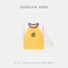 100% AlgodónCamiseta Infantil Dudu Home Primavera Ropa Infantil Algodón Puro Manga Larga Niñas Capa Base Ropa de Bebé para Primavera