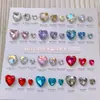 Celebridad de Internet Arte de Uñas Corazón Diamante Joyería Super Brillante Cristal Vidrio Punta Inferior Diamante Grande y Pequeño Colorido Corazón de Durazno Diamante Joyería para Uñas