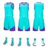 Uniforme de baloncesto con cuello en V a juego para niños y niñas, lote directo de fábrica 2023, uniforme de equipo de entrenamiento de baloncesto para club