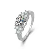 Wish Joyería de Comercio Electrónico Transfronteriza Anillo de Zirconia Ocho Corazones y Ocho Flechas Anillo de Compromiso Popular Europeo y Americano Joyería de Mano Venta al por Mayor