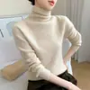 Cachemira Otoño/Invierno 2025 Nuevo Suéter de Lana Gruesa de Manga Larga con Cuello Alto para Mujer, Moderno, Versátil, Informal