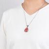 Golden Deer King S925 Pingente de Prata Vintage Antigo Prata Inset Gota de Água Vermelho Listrado Pedra Colar Feminino Pingente de Corrente Jóias de Prata Tailandesa