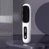 Novo Pente Elétrico Cerâmico com Aquecimento USB LCD Alisador de Cabelo Inalámbrico Portátil Pente Alisador Rolo Alisador Dupla Finalidade