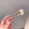 Nueva horquilla china elegante con forma de U de mariposa y perla, de alta calidad, con placa para la parte posterior de la cabeza, broche para el cabello, horquilla para el cabello, tocado Hanfu