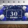 Tela de Fondo para Cumpleaños Número 10 Transfronteriza Banderín Creativo Bandera Fiesta Feliz Cumpleaños Tela Colgante Cortina de Fiesta