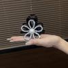 Presilha de Cabelo Cabeça de Almôndega Pegador de Cabelo Sentido Avançado Exquisita Flor de Strass Vazada Pente de Cabelo Sentido de Atmosfera Clip de Tubarão para Parte de Trás da Cabeça Feminino