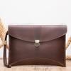 Cartera grande tipo sobre para hombre, de piel de caballo loco, estilo europeo y americano, con diseño de libreta de cheques, estilo sobre informal, con clip para la muñeca
