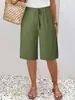 Roupas Europeias e Americanas Femininas Transfronteiriças Amazon Moda Casual Feminina Shorts de Cor Sólida e Calças de Comprimento Médio Aliexpress Itens Mais Vendidos