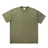 Camiseta Vintage Lavada de Algodón Puro Color Sólido Retro Oversize Holgada Manga Corta para Hombre Pareja Dopamina Manga Media 300g