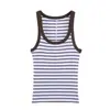 Moda femenina transfronteriza, nueva colección primavera/otoño, estilo europeo y americano, top de tirantes acanalado sin mangas simple y elegante 3253301
