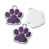 Liga Colorida Pingente de Pegada de Cachorro com Gotejamento de Óleo Tag de Gato com Glitter Pingente de Joia de Garra de Urso Feito à Mão DIY