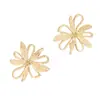 Pendientes Huecos Geométricos de Metal con Diseño de Flor para Mujer, Pendientes Elegantes Simples de Lujo Ligero Transfronterizos Europeos y Americanos