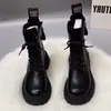 Botas Martin femininas da moda, nova coleção outono/inverno 2026, estilo britânico, fashion e versáteis, com sola grossa, estilosas e forradas para aquecimento, botinhas femininas