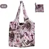 Bolsa de Tote de Compras Floral Grande de 190t en Stock de Gran Venta, Bolsa de Poliéster al por Mayor, Bolsa Plegable, Bolsa de Regalo Promocional
